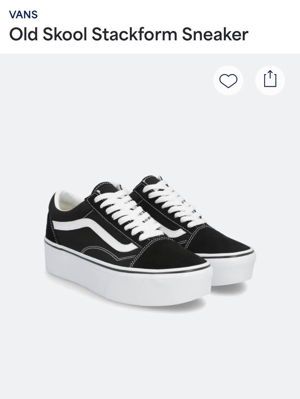 Vans Old Skool Stackform Sneaker in Black and White